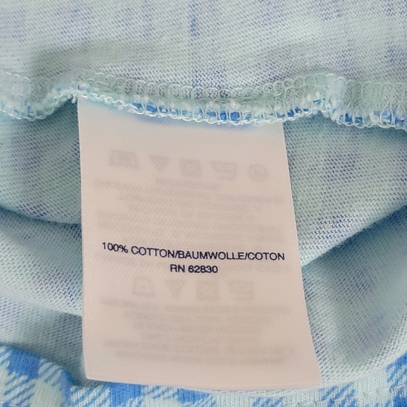 Lands' End Blue And White Gingham Check Sleeveless Jersey Swim Cover Up Dress XL - Picture 13 of 14